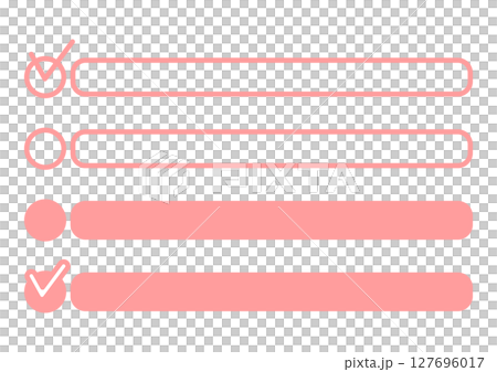 ピンクのチェック入り・チェックボックスのある見出しフレームセット 127696017