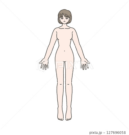 人体 女性 全身 裸 ヌード 人体 女性 全身 裸 ヌード 127696058