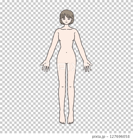 人体 女性 全身 裸 ヌード 人体 女性 全身 裸 ヌード 127696058