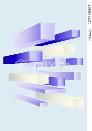 立体3d  幾何学図形のイラスト背景素材　スタイリッシュ　ビジネス　ベクターpng 127696307