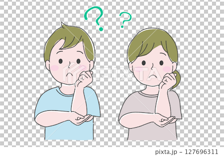 Doubtful couple, parents, couple, men and women 127696311