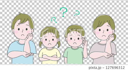 問題 家庭 父母與 2 個孩子 127696312