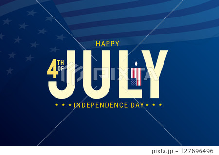 Happy 4th of July Independence Bold Typography 127696496
