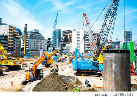大規模建設現場のある都市風景 再開発中の池袋 2025.06 a-3 ライトカラー 大規模建設現場のある都市風景 再開発中の池袋 2025.06 a-3 ライトカラー 127696538