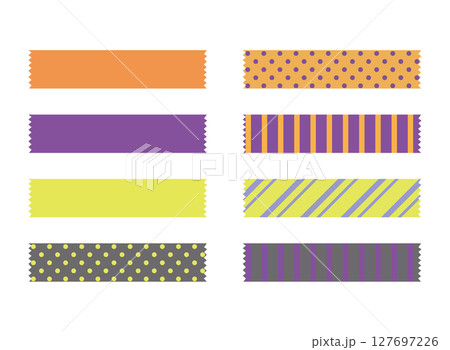 ハロウィンカラーのマスキングテープのセット ハロウィンカラーのマスキングテープのセット 127697226