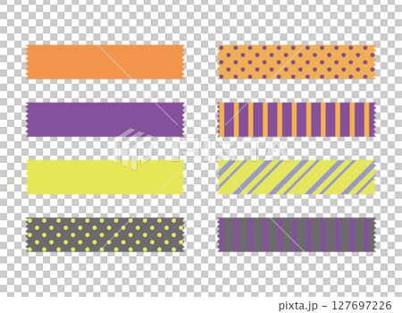 ハロウィンカラーのマスキングテープのセット ハロウィンカラーのマスキングテープのセット 127697226