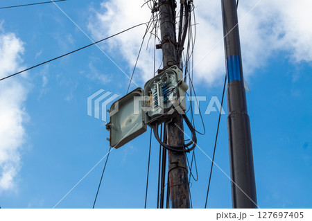 Fiber Optic Network: Essential Infrastructure Overhead 127697405