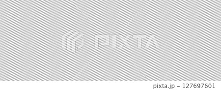 Thin diagonal line seamless pattern. Repeated fine slash lines background. Slanted pinstripe wallpaper. Black and white tilted strip backdrop. Repeating oblique linear texture overlay. Vector  127697601