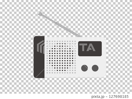 Illustration of a disaster prevention radio, front 127698185