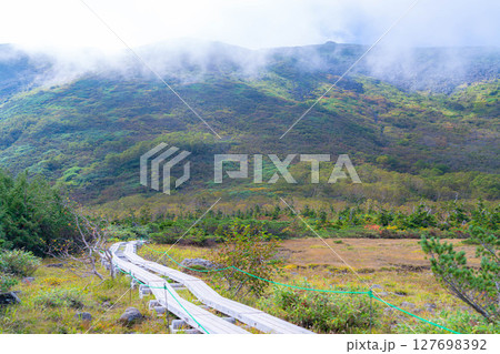 【山岳素材】初秋の頃の天狗原と雲海【長野県】 127698392