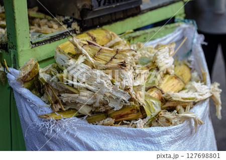 Sugarcane Bagasse After Juice Extraction 127698801