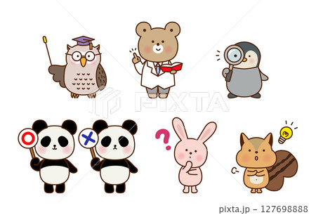 学びの動物キャラクターイラストセット  127698888