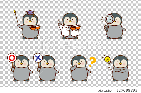 學習場景的企鵝角色集 127698893