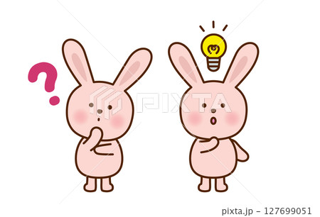 疑問とひらめきのうさぎ キャラクターセット 127699051