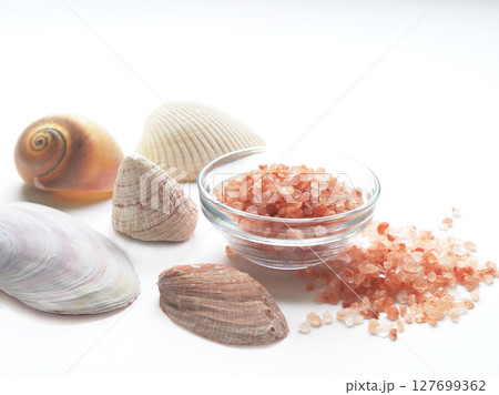 岩塩 ソルト 天然塩 ヒマラヤ岩塩 ピンク 海底　貝殻 結晶 127699362