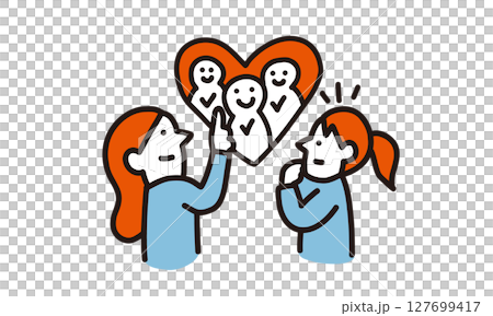 相手を思いやる心について、考える大人と子供 127699417