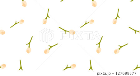 Seamless Cream Floral Bud Pattern Seamless Cream Floral Bud Pattern 127699577