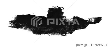 black watercolor background. Artistic hand paint. Isolated on transparent background. 127699704