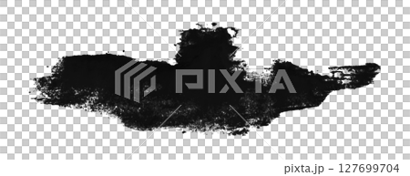 black watercolor background. Artistic hand paint. Isolated on transparent background. 127699704