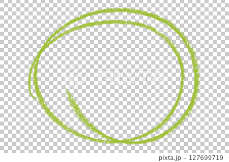 Green pencil highlight circle mark isolated on transparent background 127699719