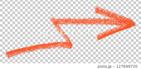 Red arrow symbol colored pencil isolated on transparent background 127699720