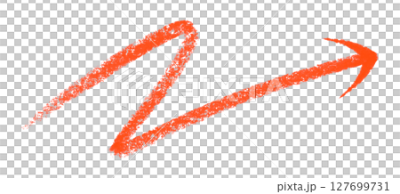 Red arrow symbol colored pencil isolated on transparent background 127699731