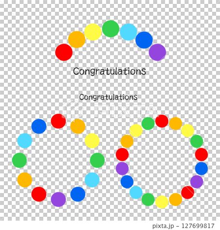 Colorful circle illustration set 127699817