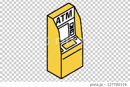 ATM simple line icon (isometric illustration) 127700159