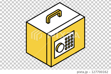 Simple line icon of a portable safe (keypad lock) (isometric illustration) 127700162