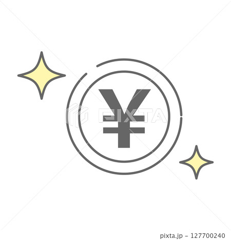 円マークのキラキラコインのアイコン 円マークのキラキラコインのアイコン 127700240
