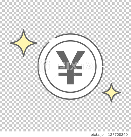 円マークのキラキラコインのアイコン 円マークのキラキラコインのアイコン 127700240