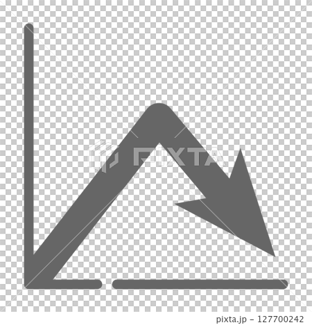 右肩下がり矢印の下落グラフアイコン 127700242