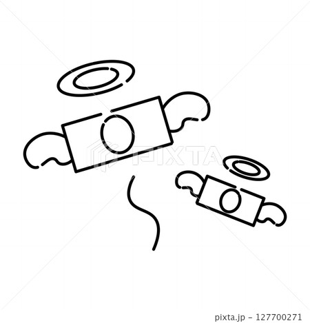 翼の生えたお金のアイコン 127700271