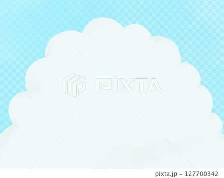 藍天白雲水彩插畫背景 127700342