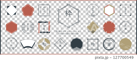 Japanese-style decorative frame design set [Japanese 4 colors] 127700549