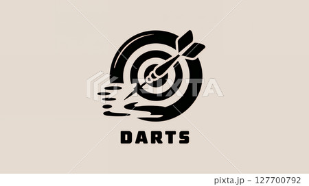 Darts Logo Design Illustration suitable for a company or business. Darting emblem sign with text 127700792