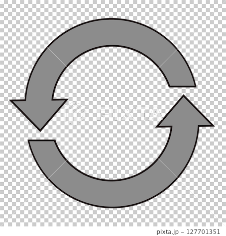 兩個旋轉箭頭，灰色 127701351