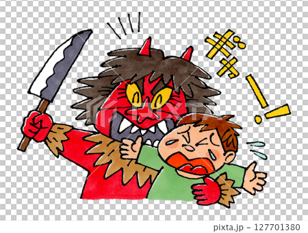 なまはげと泣く子供 なまはげと泣く子供 127701380