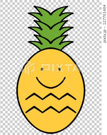 Yellow pineapple illustration material 127701404