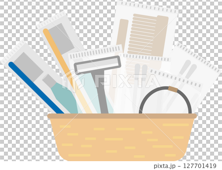 ホテルなどにあるアメニティセットのイメージ素材 127701419