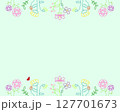 シンプルな手描きの花のフレーム 127701673