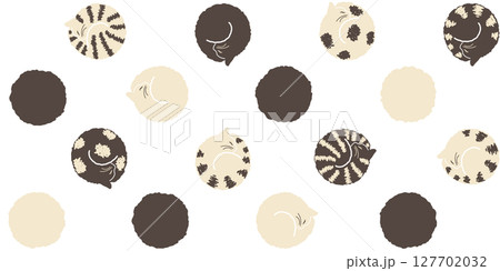 モノクロのニャンモナイトのパターン 127702032