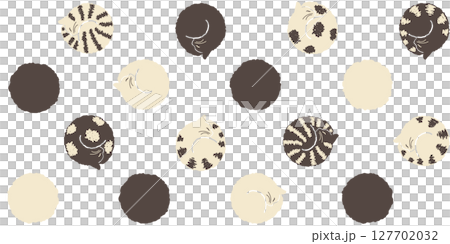 モノクロのニャンモナイトのパターン 127702032