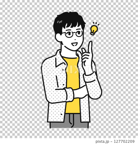 ひらめく 思いつく 解決 若い男性 イラスト 素材 127702209