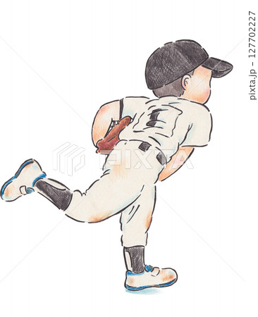 野球のボールを投げるイラスト 野球のボールを投げるイラスト 127702227