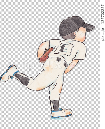 野球のボールを投げるイラスト 野球のボールを投げるイラスト 127702227