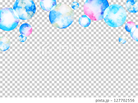 肥皂泡彩色背景框水彩插圖 肥皂泡彩色背景框水彩插圖 127702556