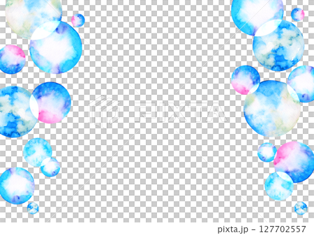 肥皂泡彩色背景框水彩插圖 肥皂泡彩色背景框水彩插圖 127702557