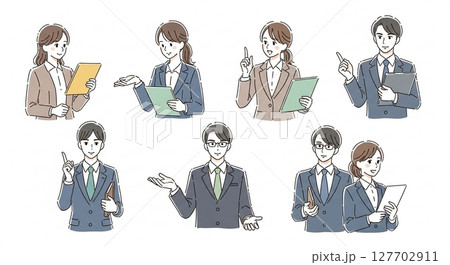 スーツの女性と男性 127702911