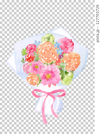 彩色花束手繪水彩插畫 127703726